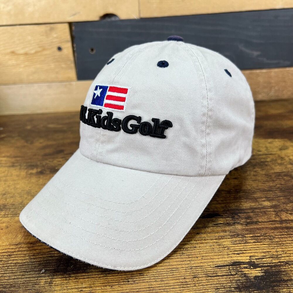 US Kids Golf Tan Embroidered Adjustable Hat Baseball Cap